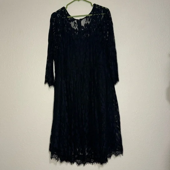 Torrid Black Lace Long Sleeve Dress. - Picture 2 of 3
